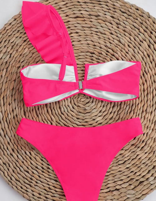 Load image into Gallery viewer, Ruffled One-Shoulder Bikini Set
