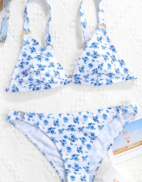 Load image into Gallery viewer, Floral Ring Detail Bikini Set
